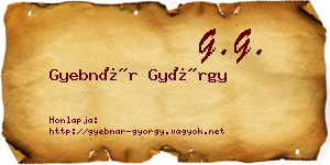 Gyebnár György névjegykártya